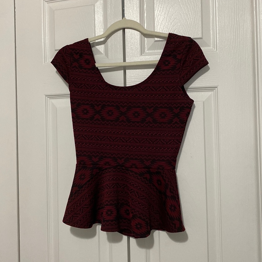 Cut out back peplum top